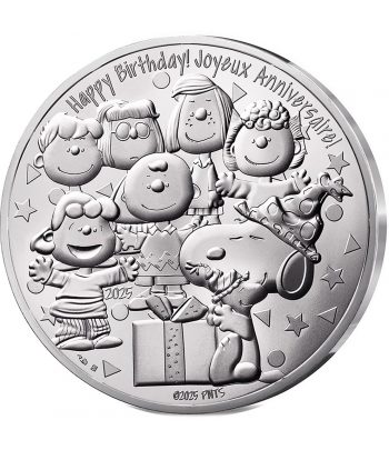 Moneda 100 euros de plata Francia 2025 Snoopy.  - 1
