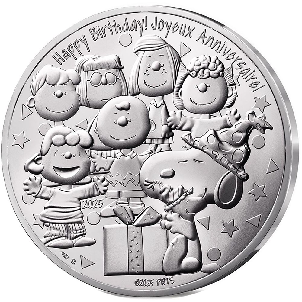 Moneda 100 euros de plata Francia 2025 Snoopy.  - 1