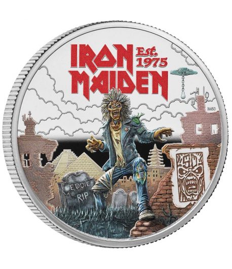 Moneda de niquel 5 Libras Inglaterra 2025 Iron Maiden. Color - 1 Moneda de niquel 5 Libras Inglaterra 2025 Iron Maiden. Color - 1