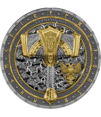 Moneda de Plata 10 Mark Alemania 2025 Martillo Thor. 2 onzas  - 1
