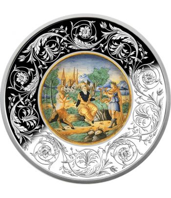 Moneda de plata 5 Euro Malta 2025 Juicio de Midas. Porcelana  - 1
