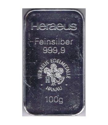 Lingote de 100 gramos de plata pura.  - 1
