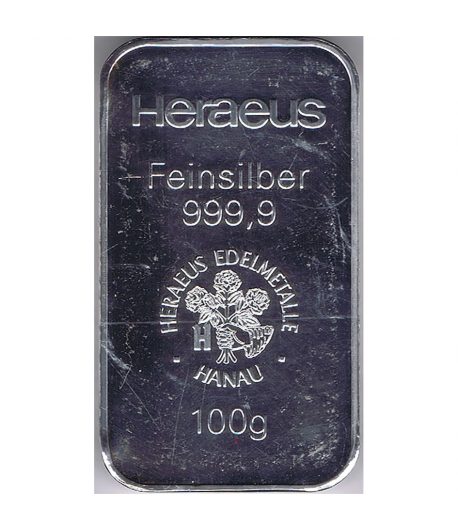 Lingote de 100 gramos de plata pura. - 1 Lingote de 100 gramos de plata pura. - 1