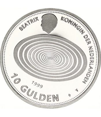 Holanda 10 Gulden 1999 Milenium. Plata  - 1
