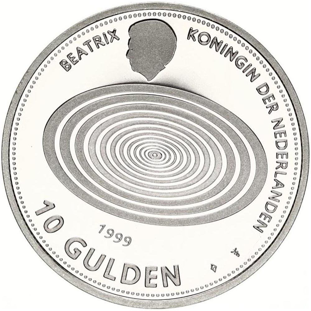 Holanda 10 Gulden 1999 Milenium. Plata  - 1