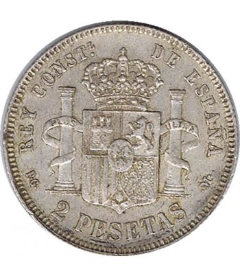 Moneda de España 2 Pesetas Plata 1892 *92 Alfonso XIII PG M.  - 2