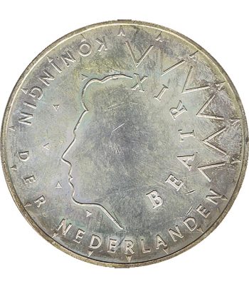 Holanda 50 Gulden 1987 50 aniversario boda. Plata.  - 1
