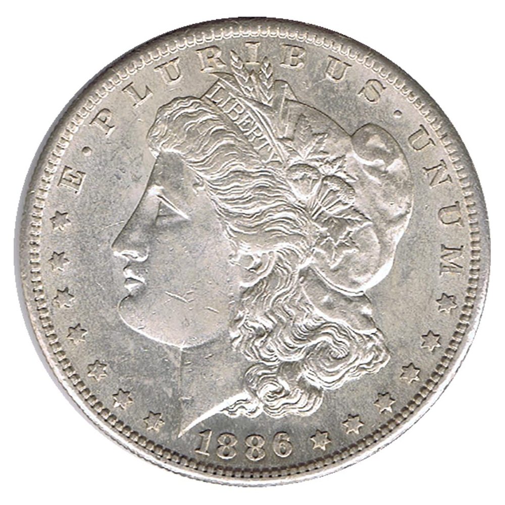Moneda de plata Estados Unidos Dollar Morgan 1886.  - 1