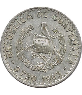 Moneda de Guatemala 50 centavos Orquídea. Plata.  - 2