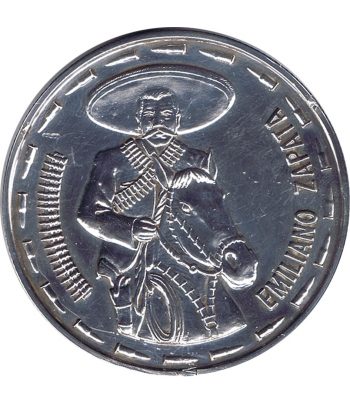 Moneda 2 onzas Mexico Emiliano Zapata. Plata  - 1