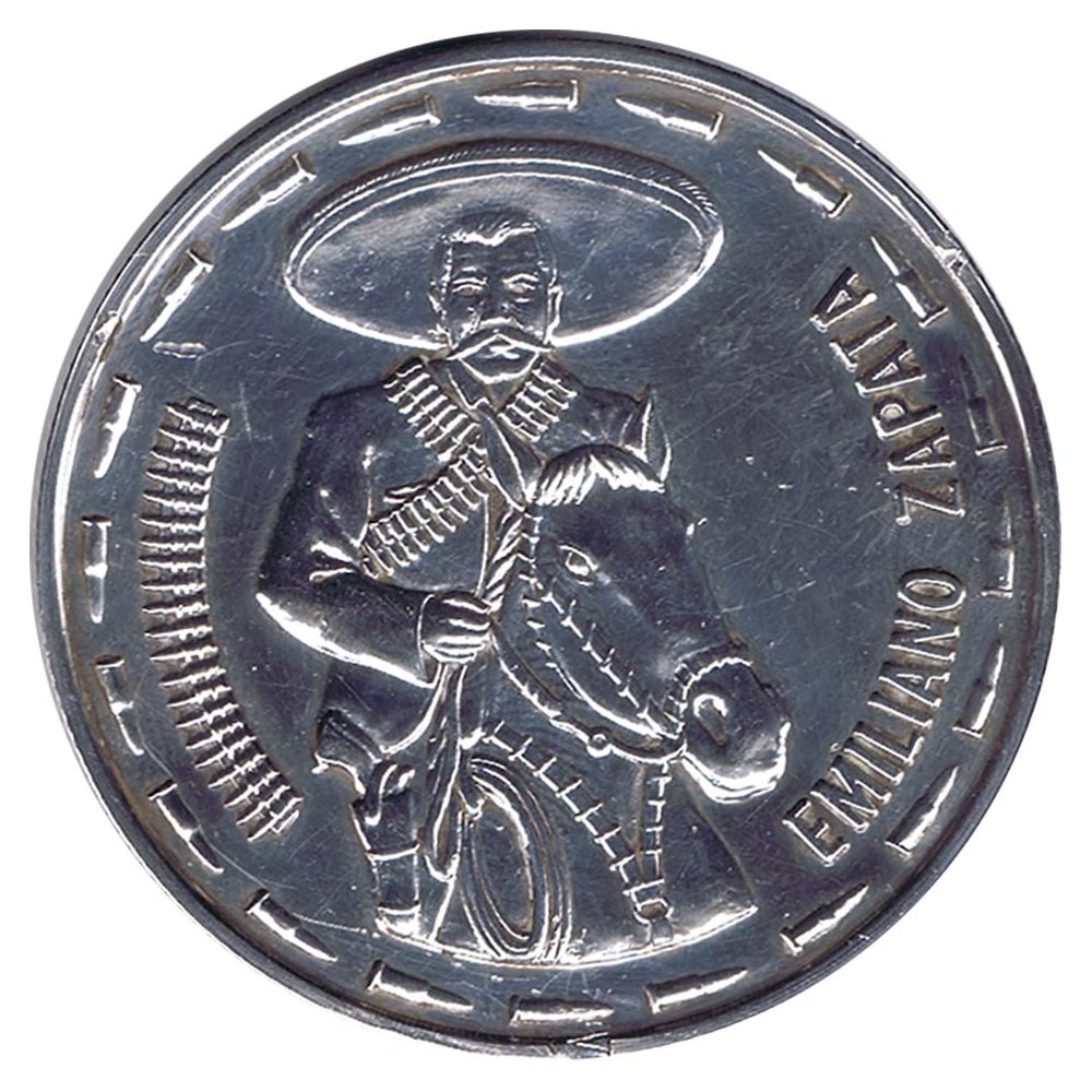 Moneda 2 onzas Mexico Emiliano Zapata. Plata  - 1
