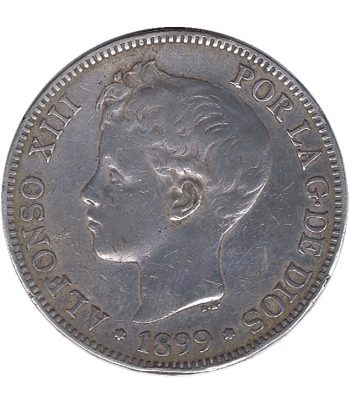 Moneda de España 5 Pesetas Plata 1899 *99 Alfonso XIII SG V.  - 1