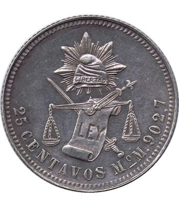 Moneda de Mexico 25 Centavos 1890.  - 1