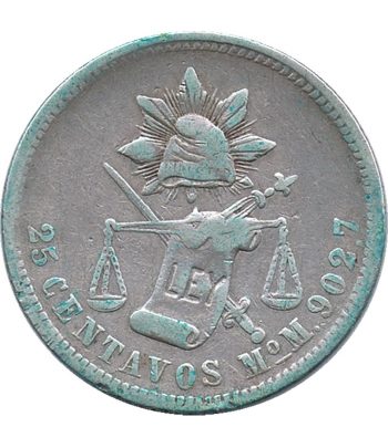 Moneda de Mexico 25 Centavos 1887. Plata  - 1