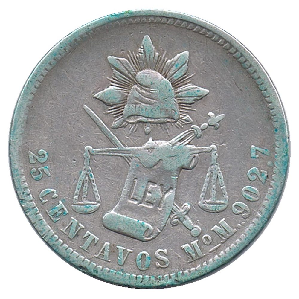 Moneda de Mexico 25 Centavos 1887. Plata  - 1