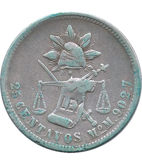 Moneda de Mexico 25 Centavos 1887. Plata  - 1 Moneda de Mexico 25 Centavos 1887. Plata  - 1