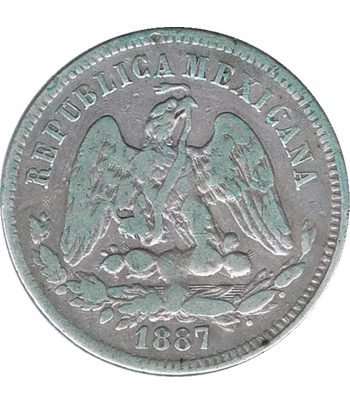 Moneda de Mexico 25 Centavos 1887. Plata  - 2
