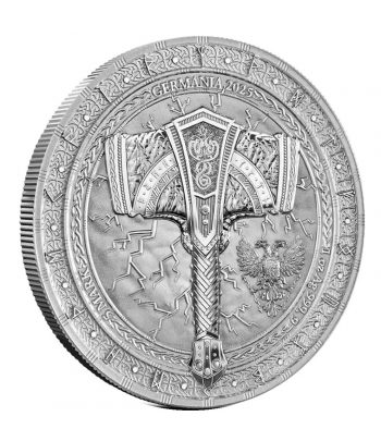 Moneda de Plata 5 Mark Alemania 2025 Martillo Thor.  - 2