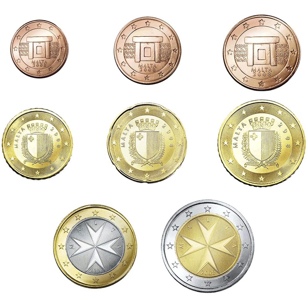 monedas euro serie Malta (8 monedas mixta)  - 1