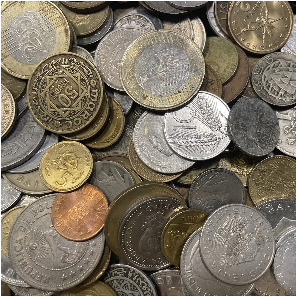 Lote de 1 kilogramo de monedas del Mundo variadas  - 1