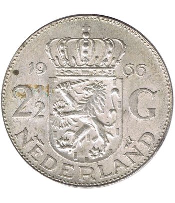 Moneda Holanda 2.5 Gulden Reina Juliana. Plata  - 1