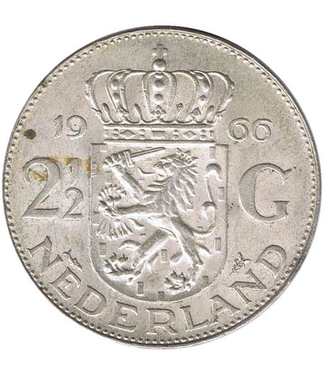 Moneda Holanda 2.5 Gulden Reina Juliana. Plata  - 1