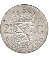 Moneda Holanda 2.5 Gulden Reina Juliana. Plata  - 1