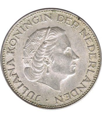 Moneda Holanda 2.5 Gulden Reina Juliana. Plata  - 2