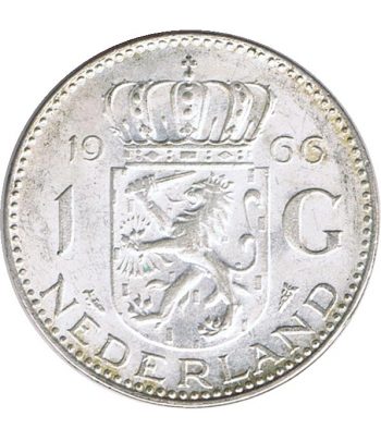 Moneda Holanda 1 Gulden Reina Juliana. Plata  - 1