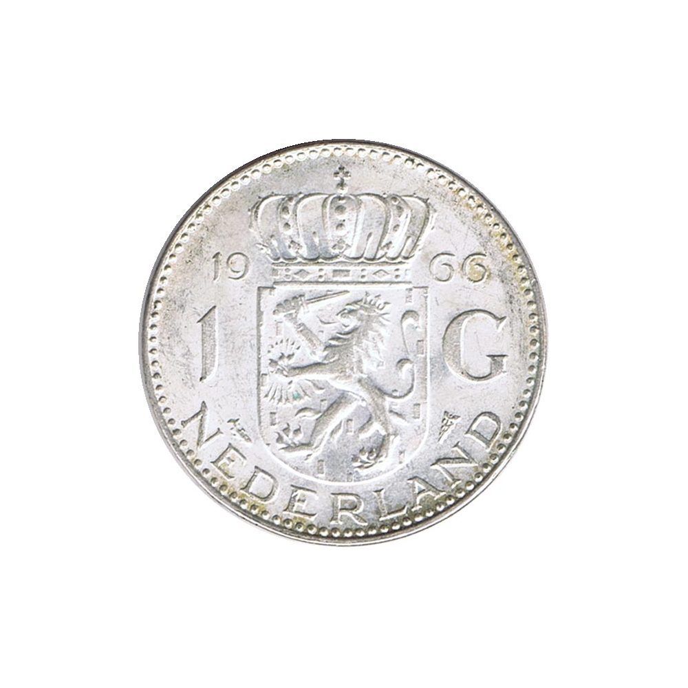 Moneda Holanda 1 Gulden Reina Juliana. Plata  - 1