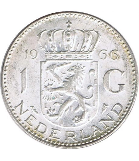 Moneda Holanda 1 Gulden Reina Juliana. Plata  - 1