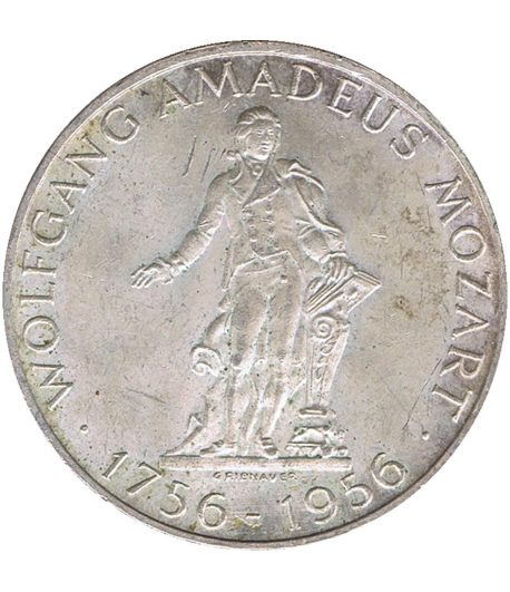 Moneda 25 schillings Austria 1756-1956 Mozart. Plata  - 1