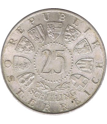 Moneda 25 schillings Austria 1756-1956 Mozart. Plata  - 2
