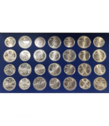 Estuche 28 monedas Canadá Montreal 1976. Plata  - 1