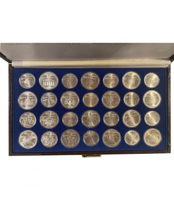 Estuche 28 monedas Canadá Montreal 1976. Plata  - 2