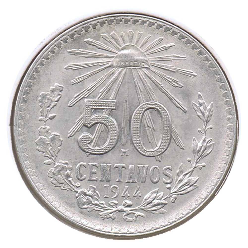 Moneda de México 50 Centavos 1944. Plata  - 1