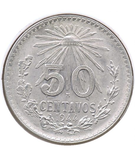 Moneda de México 50 Centavos 1944. Plata  - 1