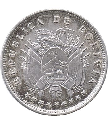 Moneda de 20 centavos Bolivia 1909. SC. Plata  - 1