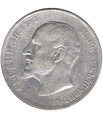 Moneda de 1 Leva Bulgaria 1912 Fernando I. Plata  - 2