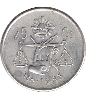 Moneda de 25 Centavos México 1953. Plata  - 1