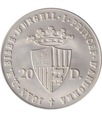Moneda de 20 Diners Andorra 1988 JJOO Seoul. Plata  - 3