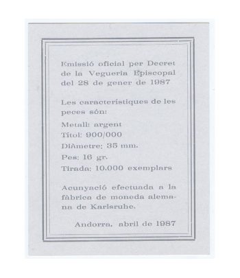 Moneda de 20 Diners Andorra 1988 JJOO Seoul. Plata  - 6