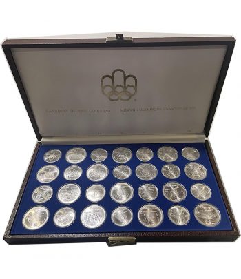 Estuche 28 monedas Canadá Montreal 1976. Plata  - 3