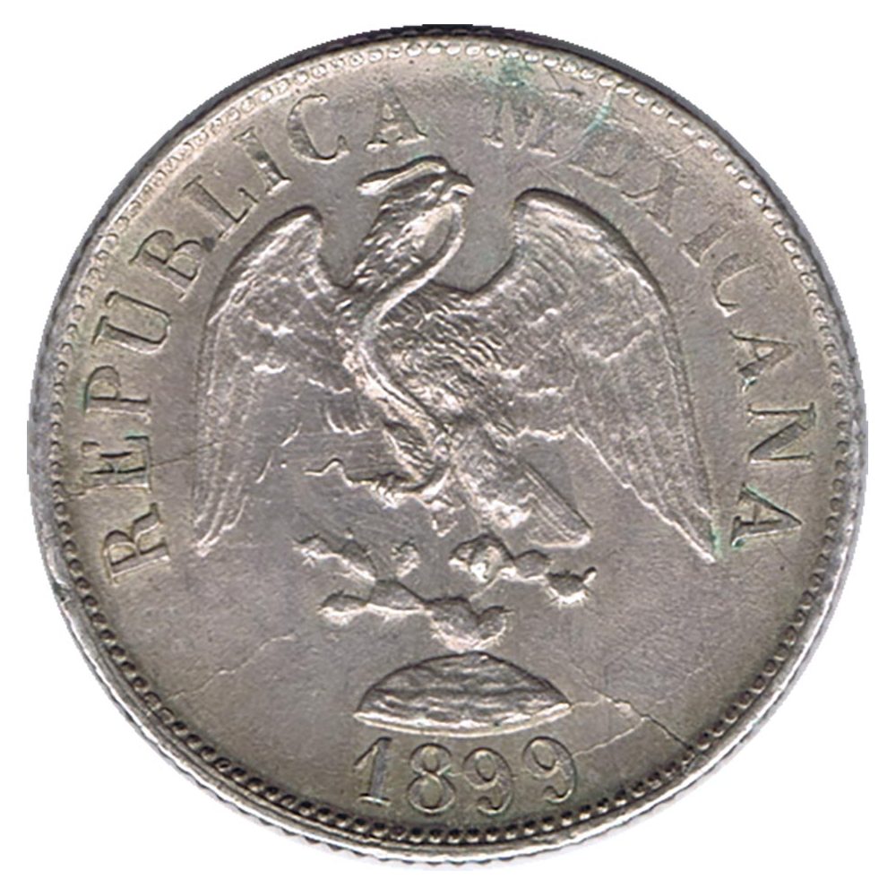 Moneda de México 20 Centavos 1899 Zacatecas. Plata  - 1