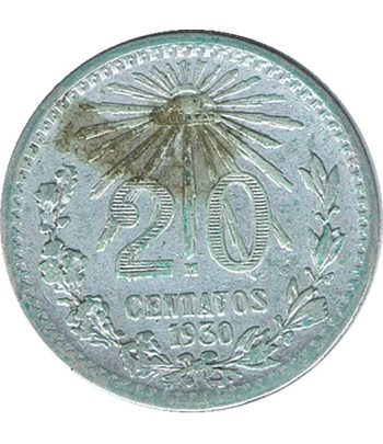 Moneda de México 20 Centavos 1930. Plata  - 1
