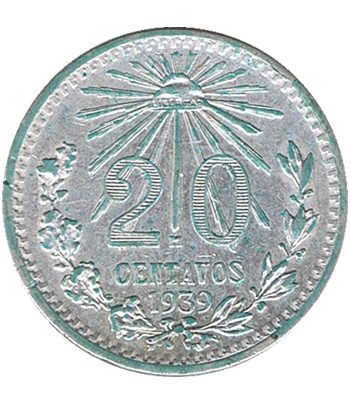 Moneda de México 20 Centavos 1939. Plata  - 1