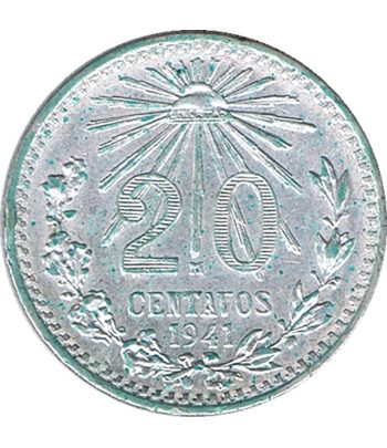 Moneda de México 20 Centavos 1941. Plata  - 1