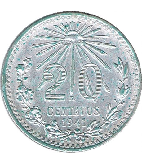 Moneda de México 20 Centavos 1941. Plata  - 1