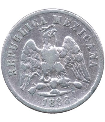 Moneda de México 10 Centavos 1888. Plata  - 2