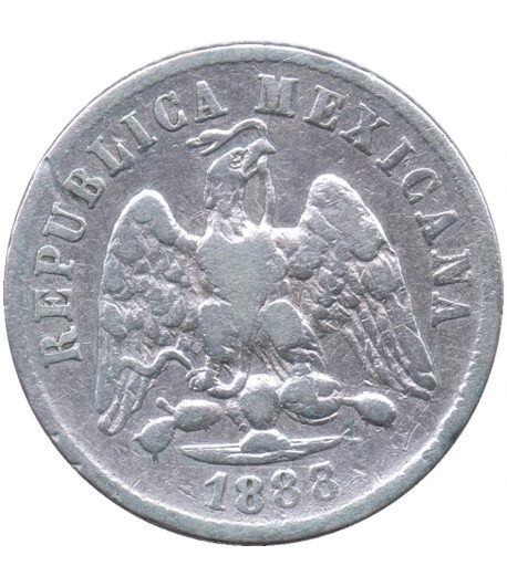 Moneda de México 10 Centavos 1888. Plata  - 2
